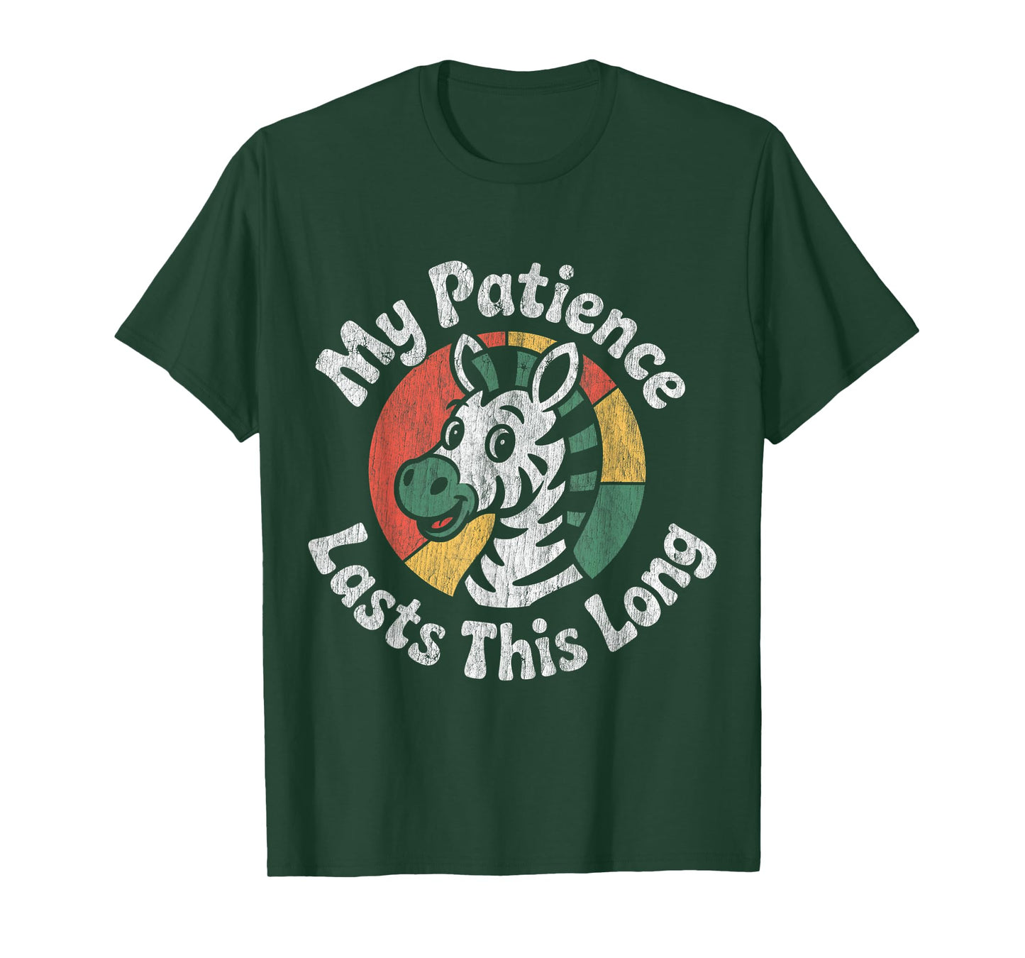 My Patience Lasts This Long Vibrant Retro Zebra Animal Lover T-Shirt