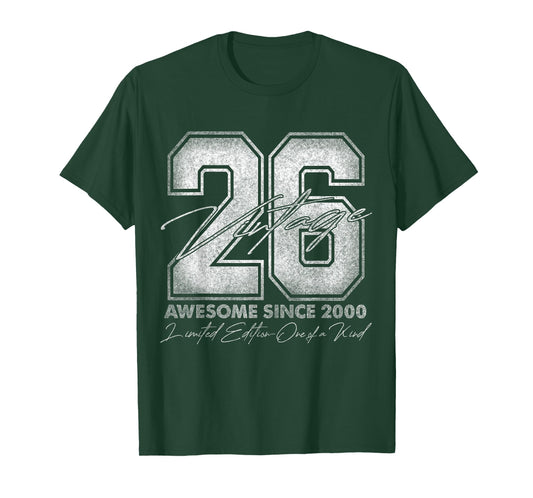 26 Year Old Gifts Vintage 2000 Limited Edition 26th Birthday T-Shirt