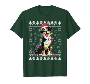 Australian Shepherd Christmas Ugly Sweater Funny Dog Xmas T-Shirt