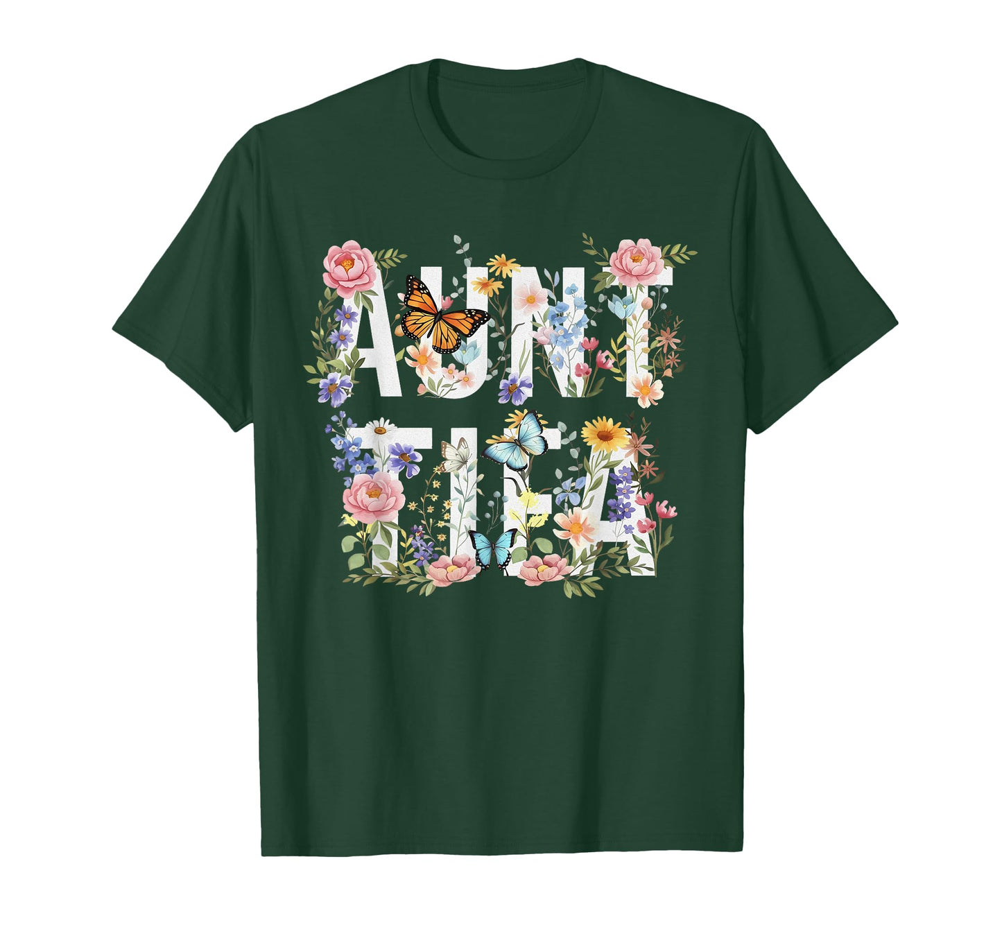Women Vintage Floral I Am Aunt Tifa T-Shirt