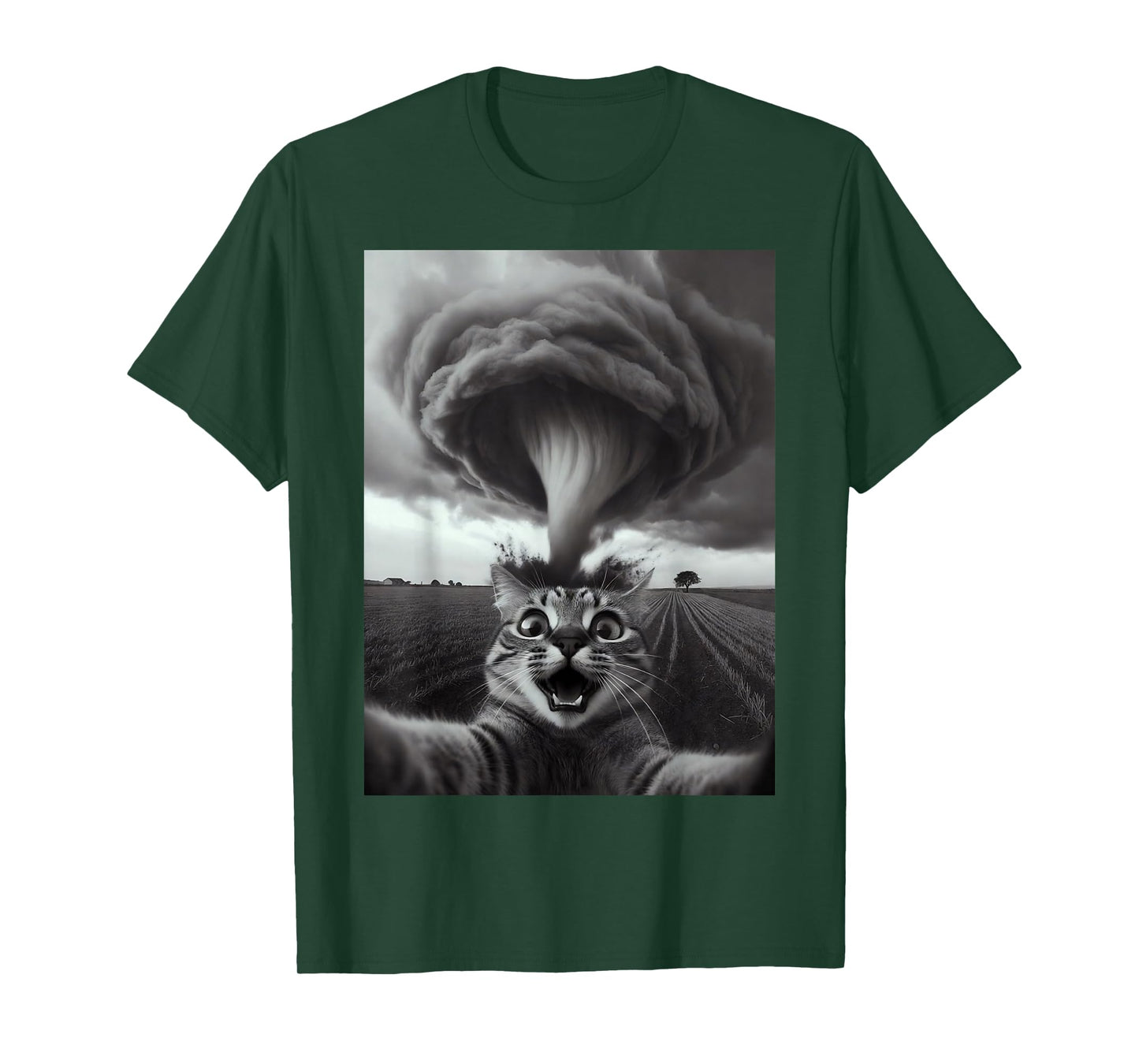Funny Tornado Selfie Cat Meme – Cute Storm Weather Humor T-Shirt