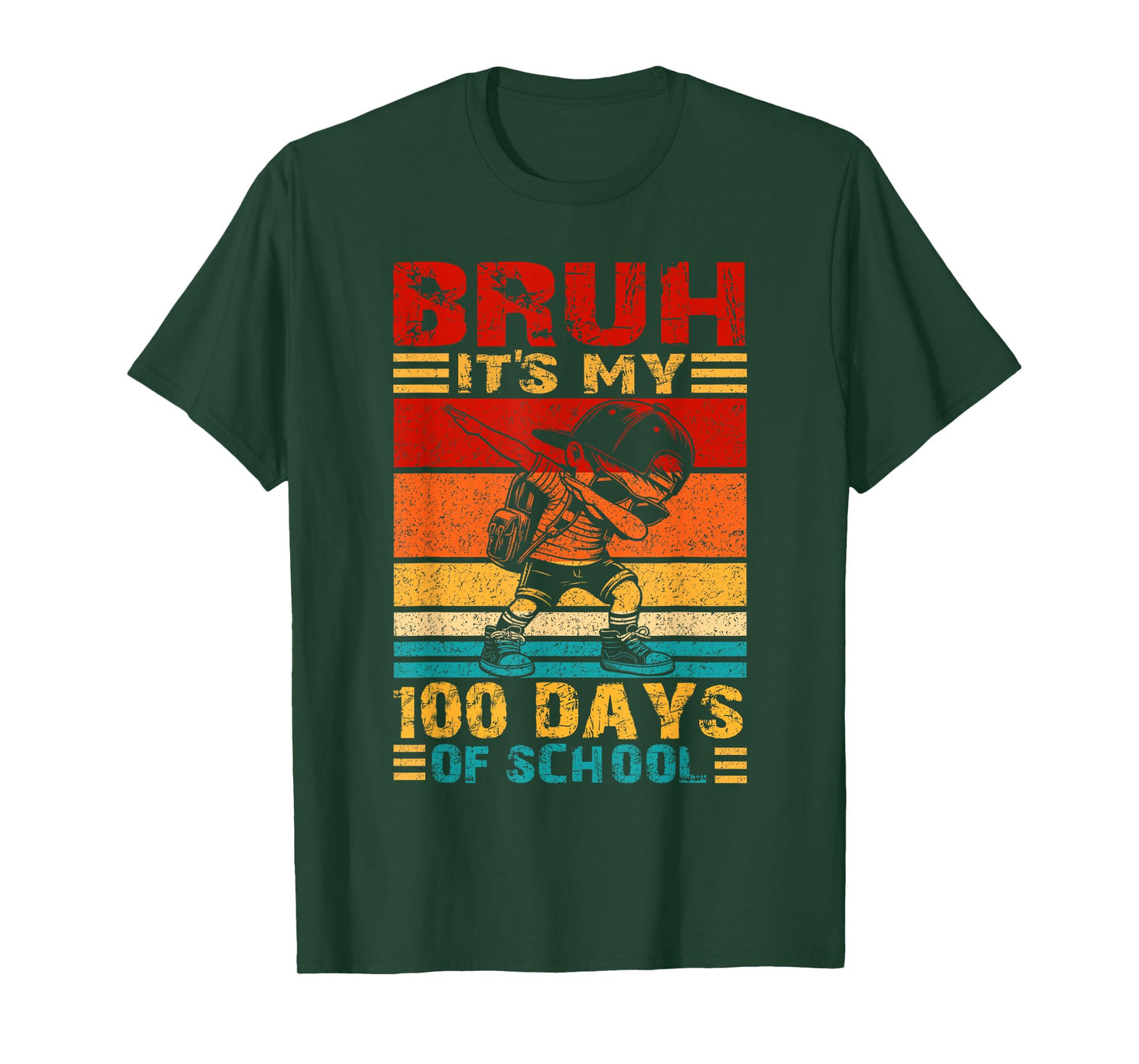 Bruh It's My 100th Day of School Dabbing Boys Kids 100 Days T-Shirt