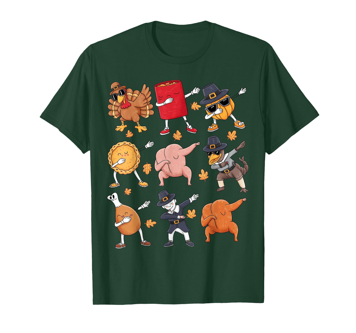 Dabbing Turkey T Rex Pilgrim Thanksgiving Boys Kid T-Shirt