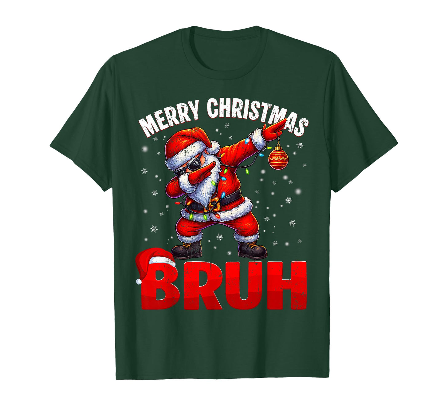 Merry Christmas Bruh Funny Santa Christmas PJs Men Boys Kids T-Shirt