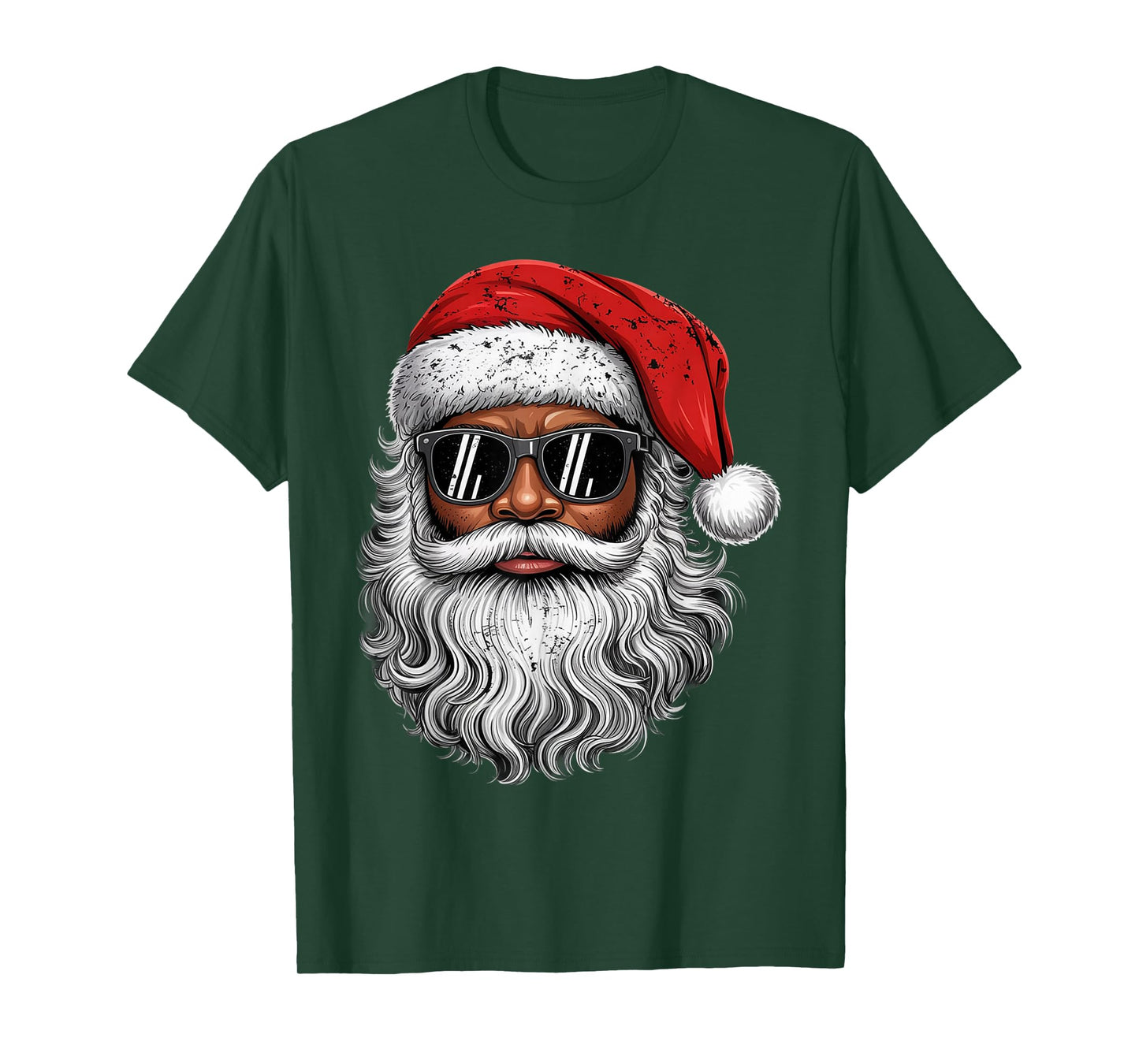 African American Christmas Pajama Xmas Afro Santa Claus PJ T-Shirt
