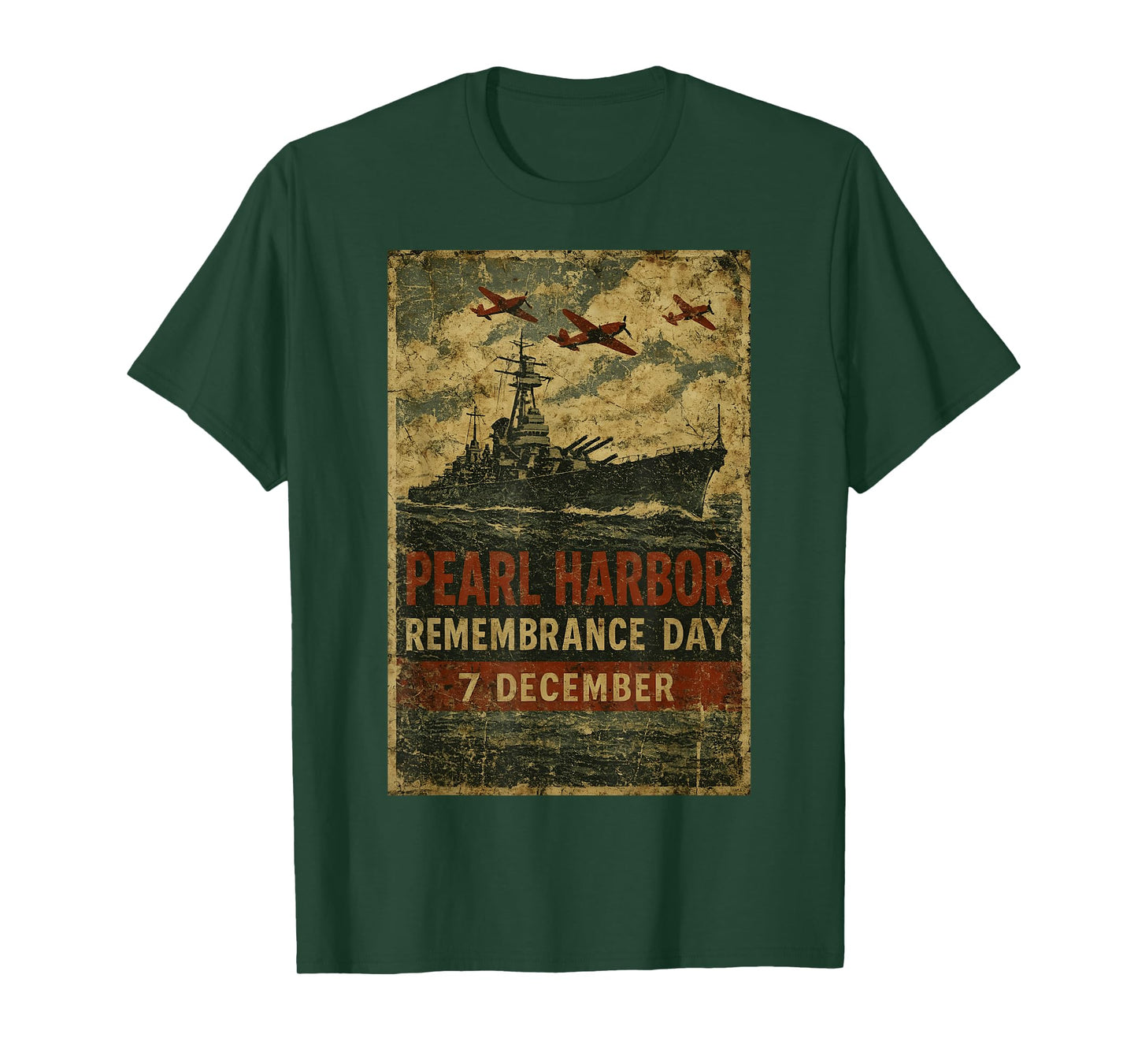 Pearl Harbor Remembrance Day Vintage Military Memorial Art T-Shirt