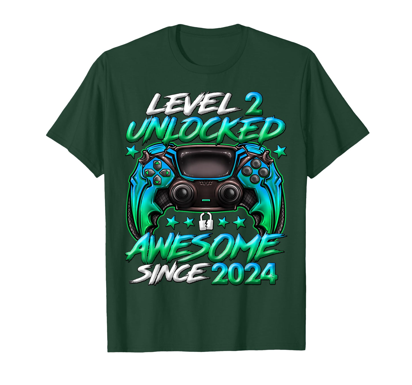 Level 2 Unlocked 2 Year Old Gifts for Boys 2nd Birthday Boy T-Shirt