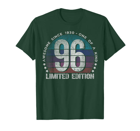 96 Year Old Gifts Vintage 1930 Limited Edition 96th Birthday T-Shirt