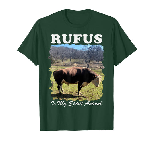 Rufus is My Spirit Animal Funny Retro Cow T-Shirt