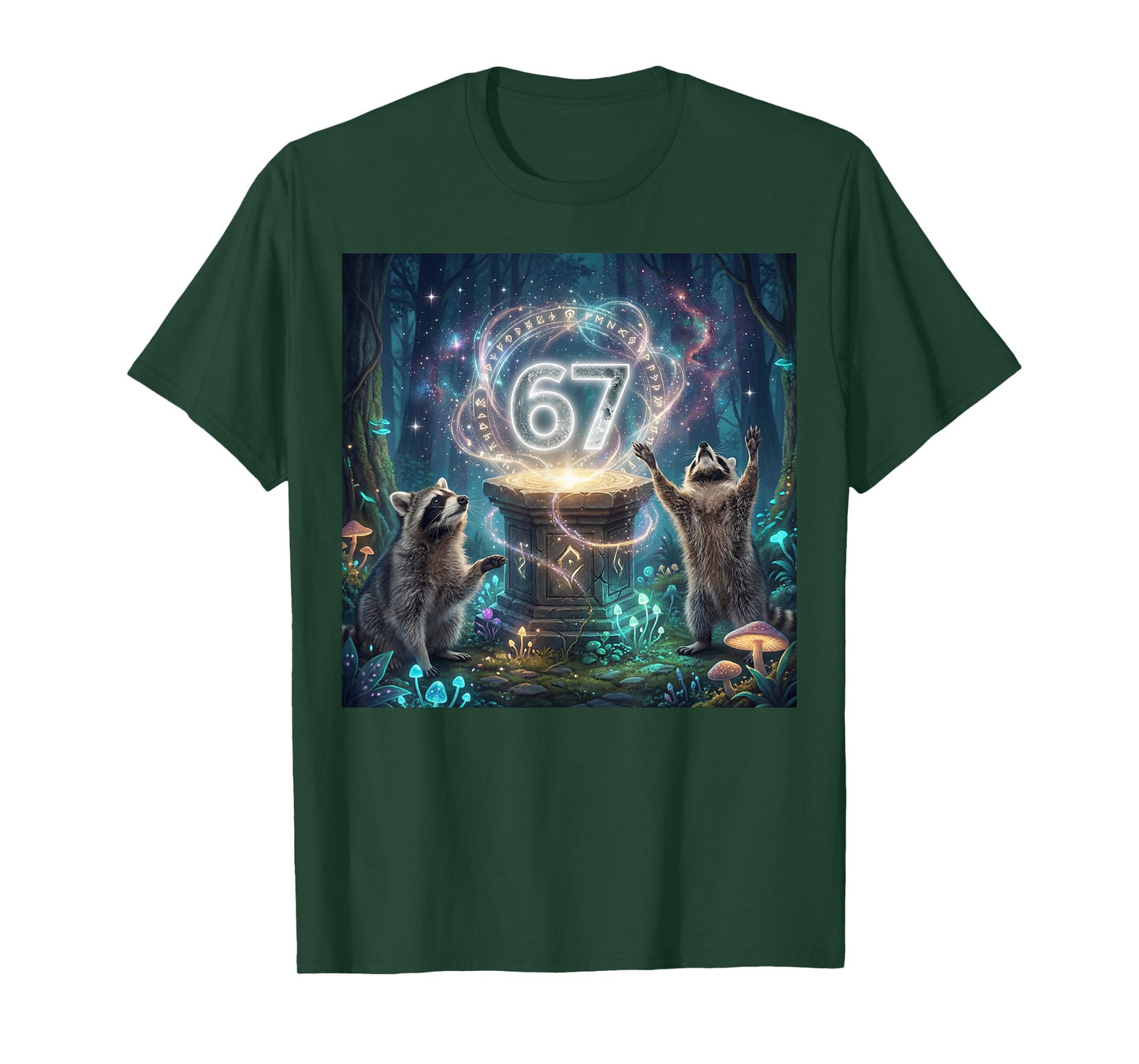 67 Meme Racoon Howling at The Moon 6 7 T-Shirt