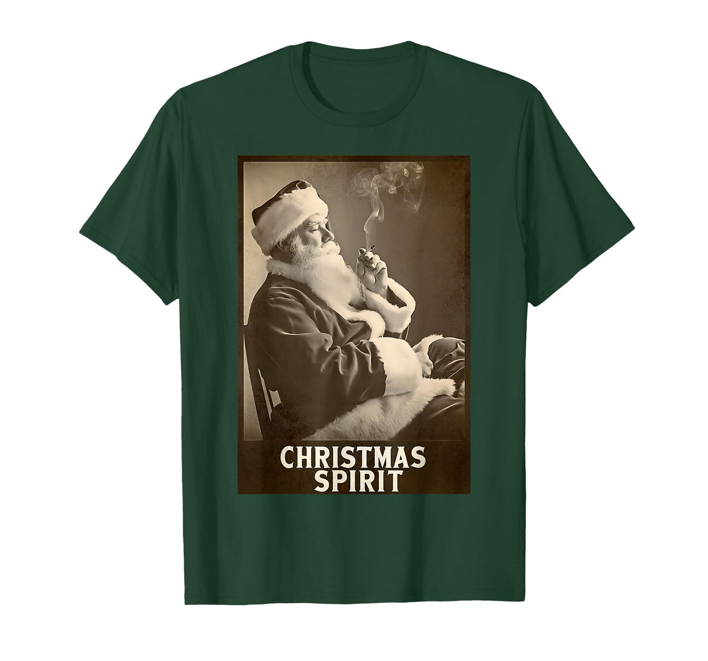 Vintage Funny Smoking Santa Claus Christmas Spirit Holiday T-Shirt