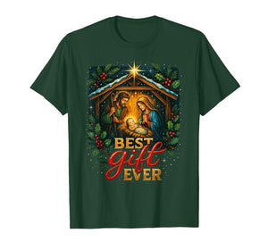 Jesus Nativity Scene Faithful Christmas Christian Design T-Shirt