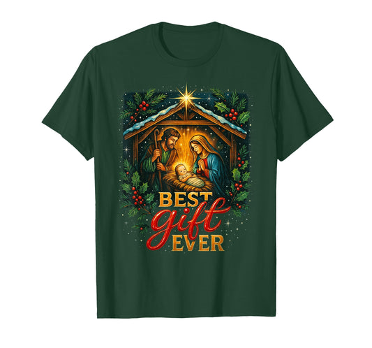 Jesus Nativity Scene Faithful Christmas Christian Design T-Shirt