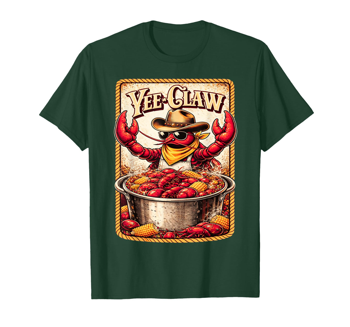 Yee Claw Funny Vintage Crawfish Boil Cajun Seafood Festival T-Shirt