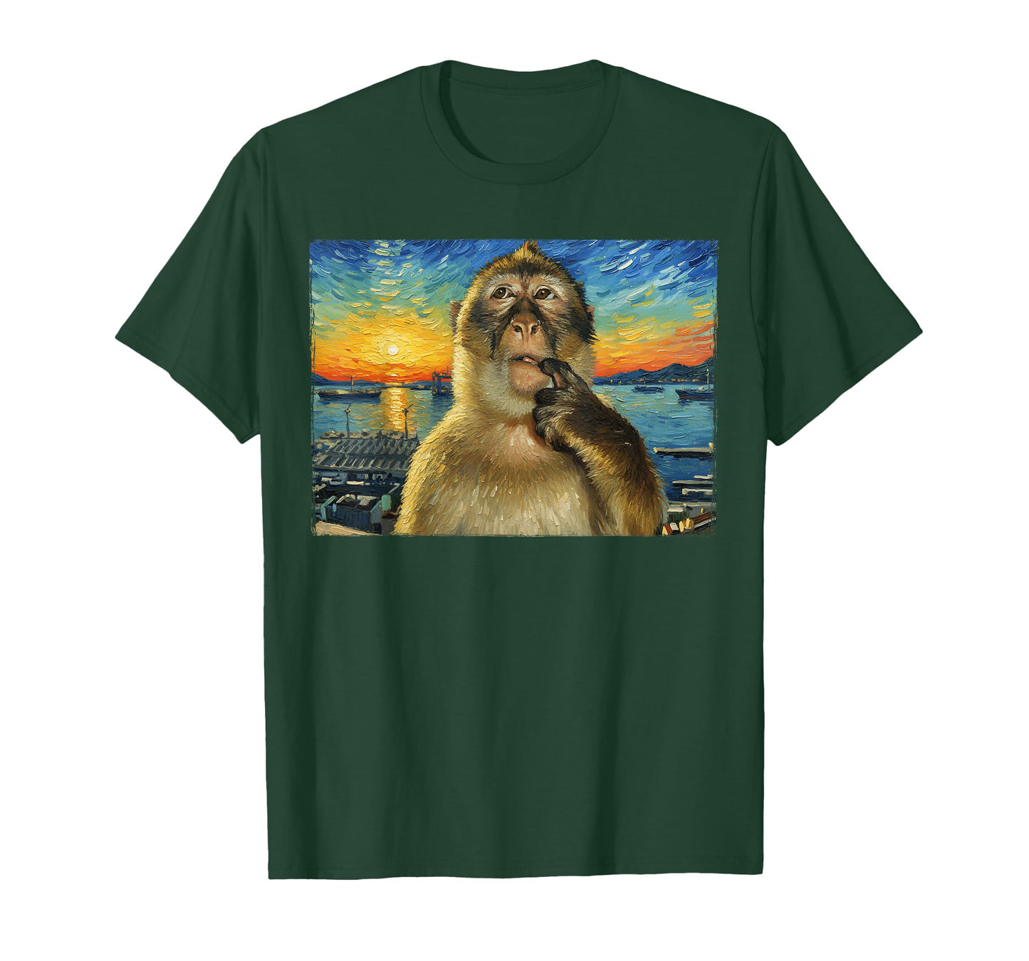 Funny Thinking Monkey Meme Brainrot Monkey Philosophy T-Shirt