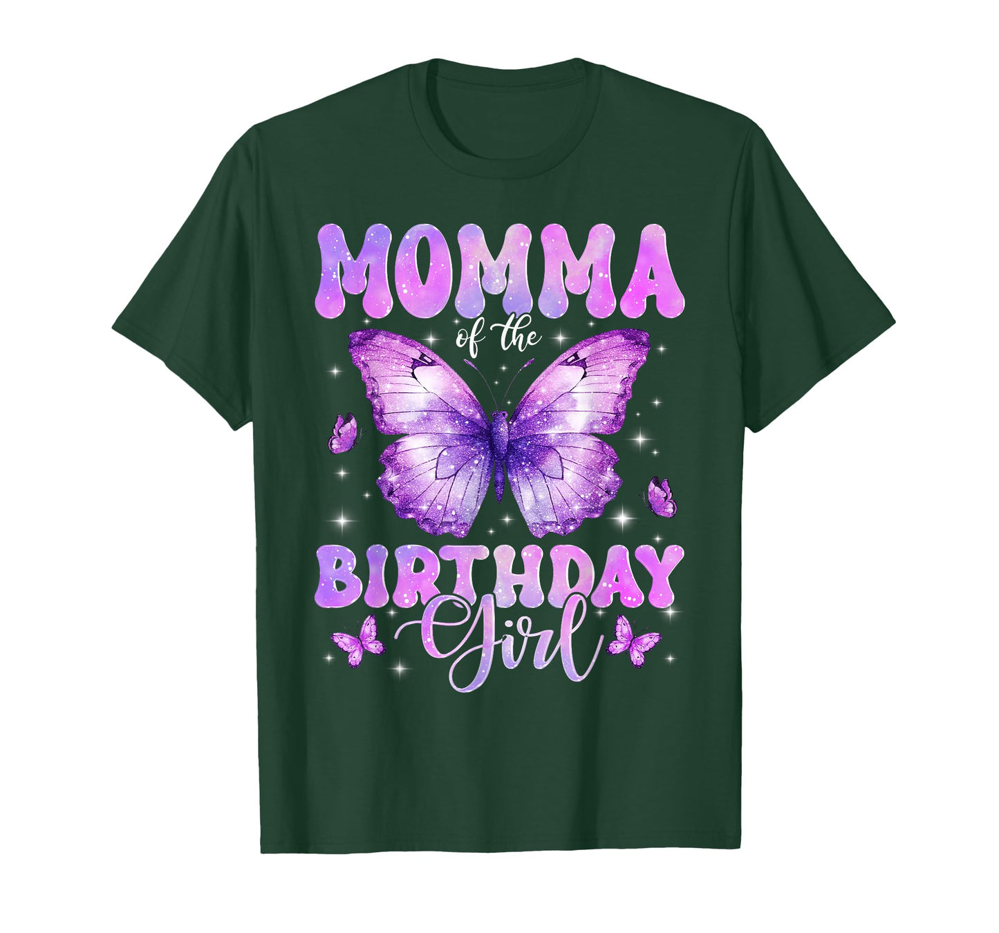 Momma of The Birthday Girl Butterfly Funny Family T-Shirt