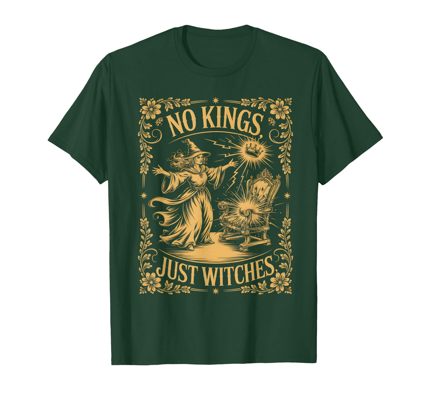 No Kings Just Witches Funny Witchcore Halloween Art T-Shirt