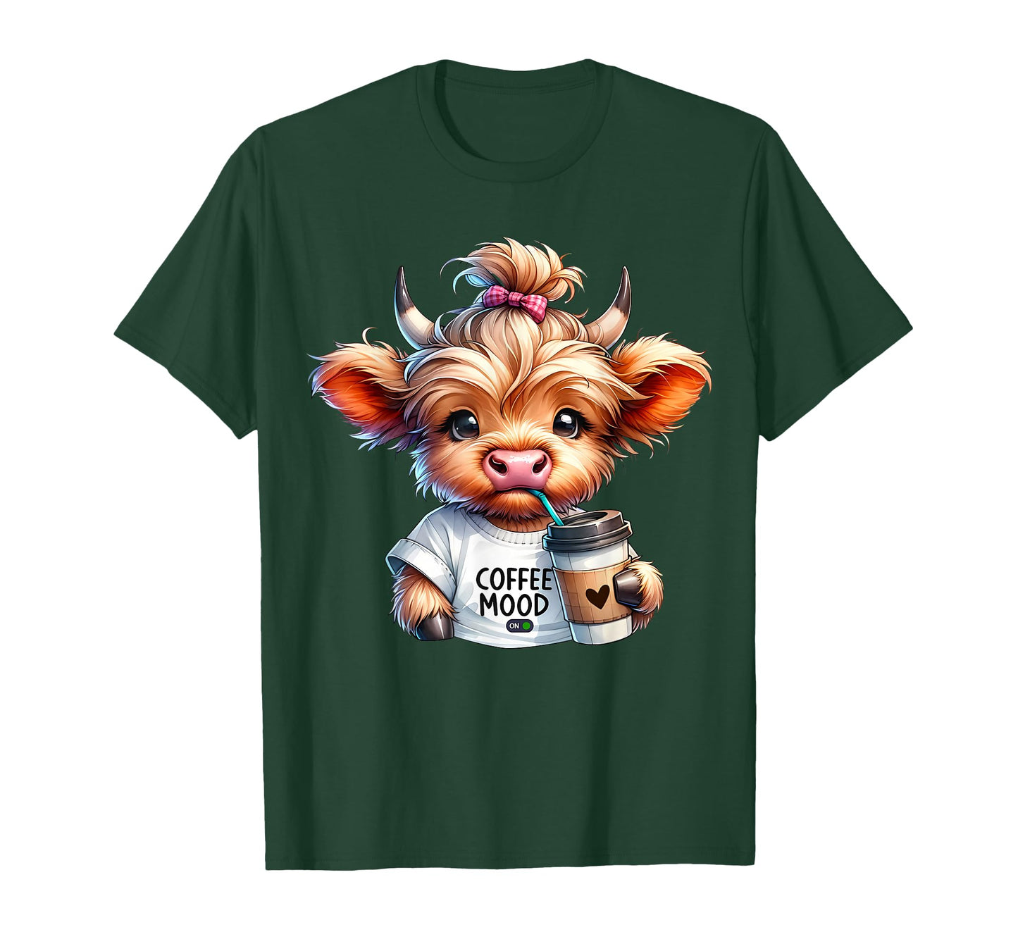 Coffee Mood On Highland Cow Coffee Addict Coffee Lover T-Shirt