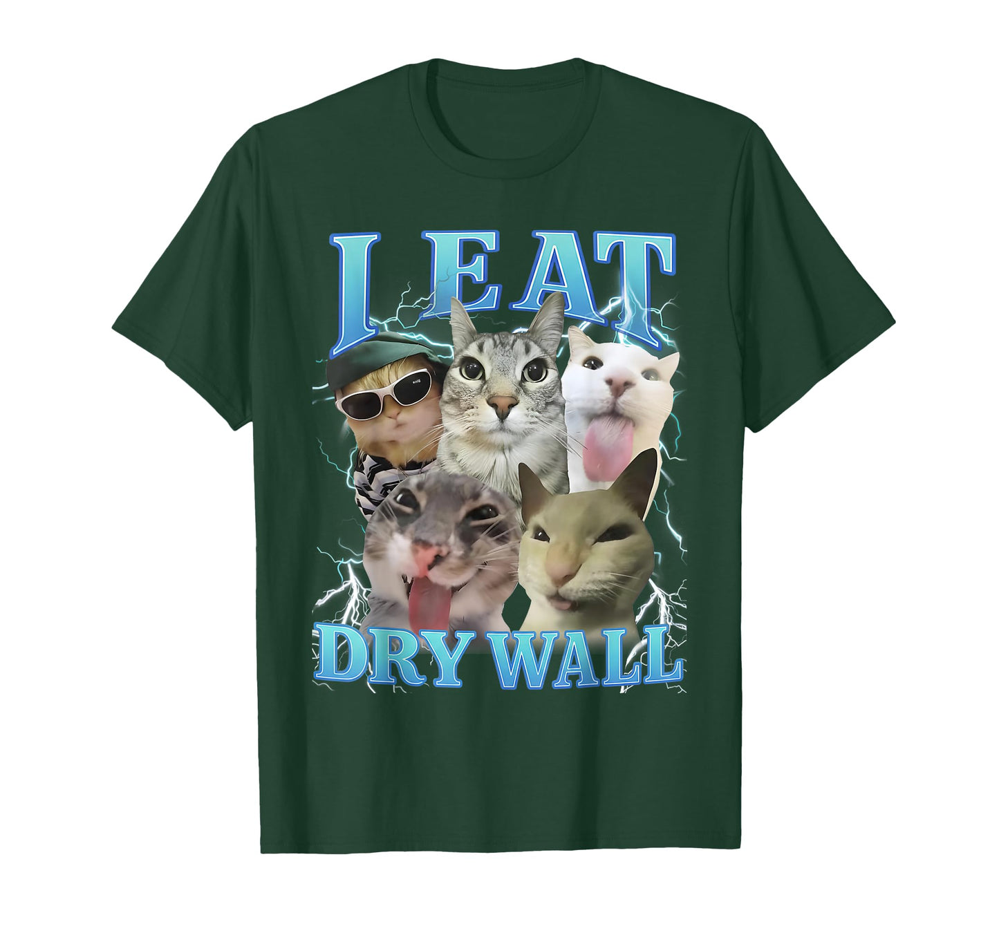 I Eat Dry Wall Funny Cat Meme T-Shirt