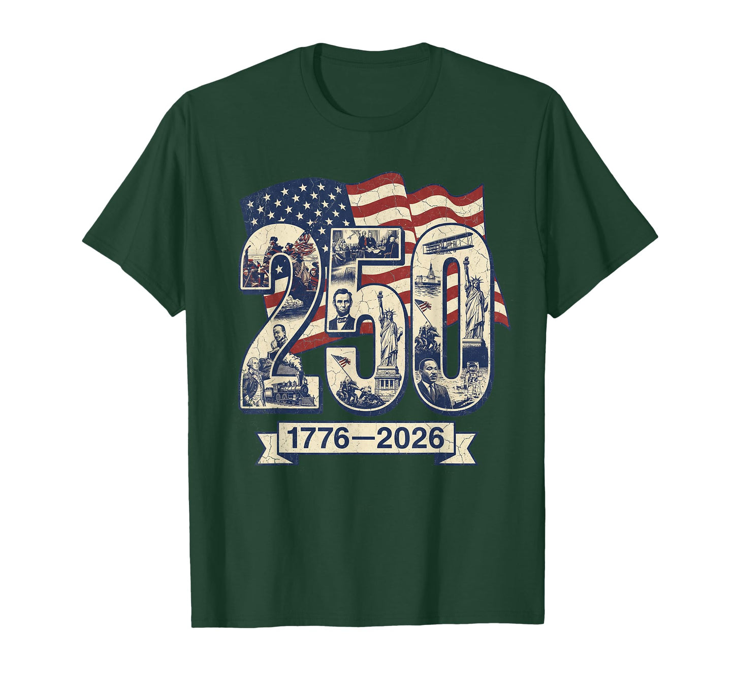 250 Years American Heritage 250th Merchandise 4th July Flag T-Shirt