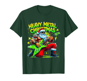 Heavy Metal Christmas Santa Rock Guitar Design T-Shirt