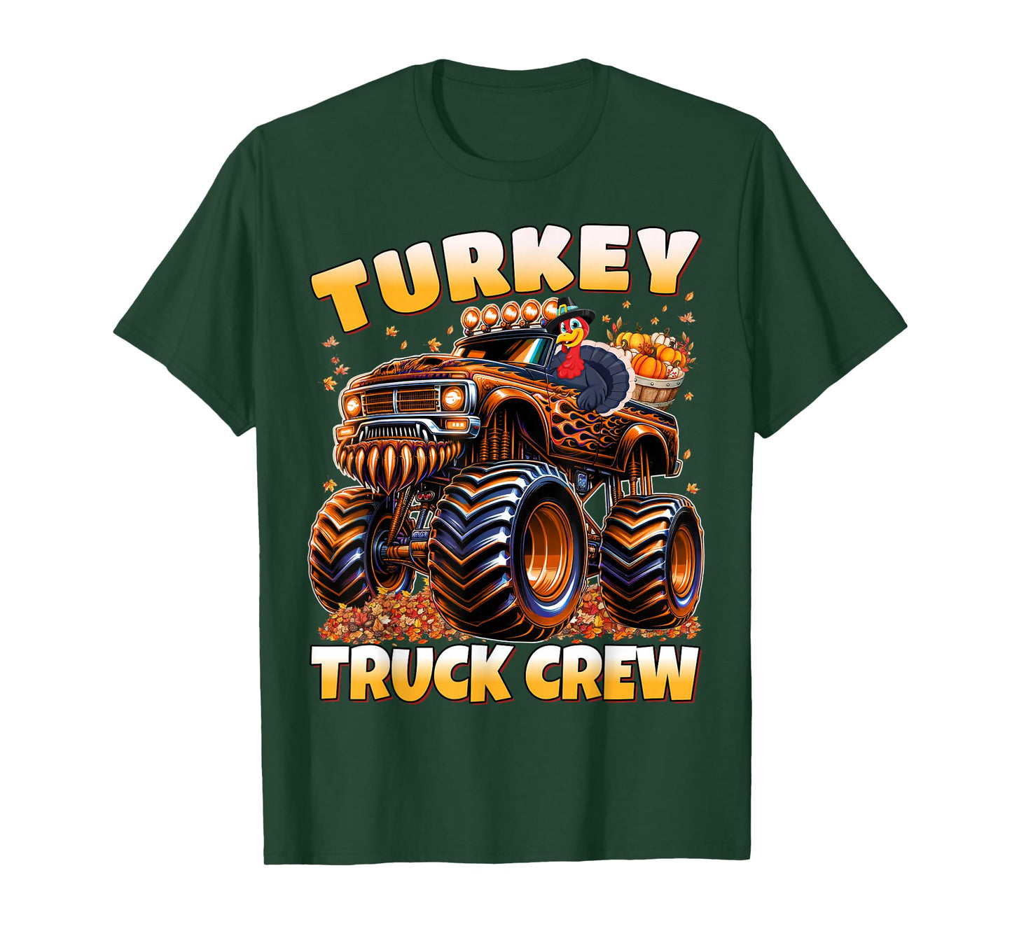 Turkey Truck Crew Monster Truck Thanksgiving Boys T-Shirt