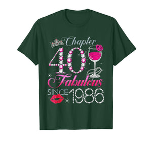 Chapter 40 Fabulous Since 1986 40th Birthday Queen Diamond T-Shirt