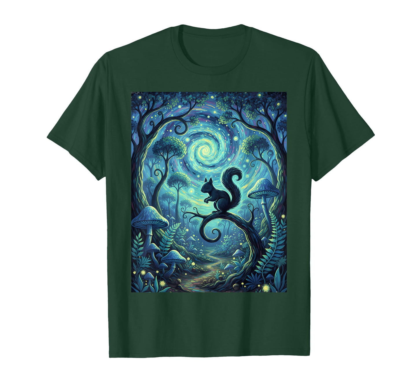 Cute Squirrel Jungle Shirt with Starry Sky Funny Animal Tee T-Shirt
