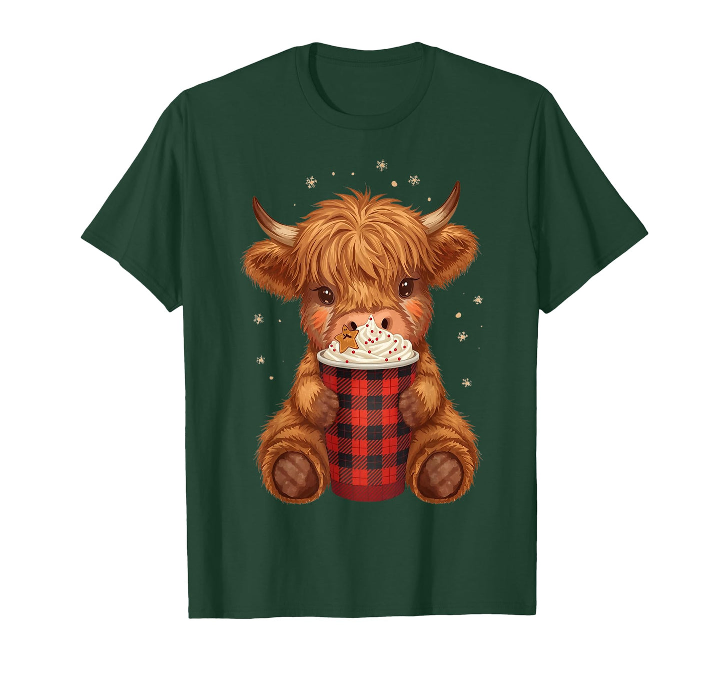 Christmas Highland Cow Mooey Cute Winter Design Fun T-Shirt