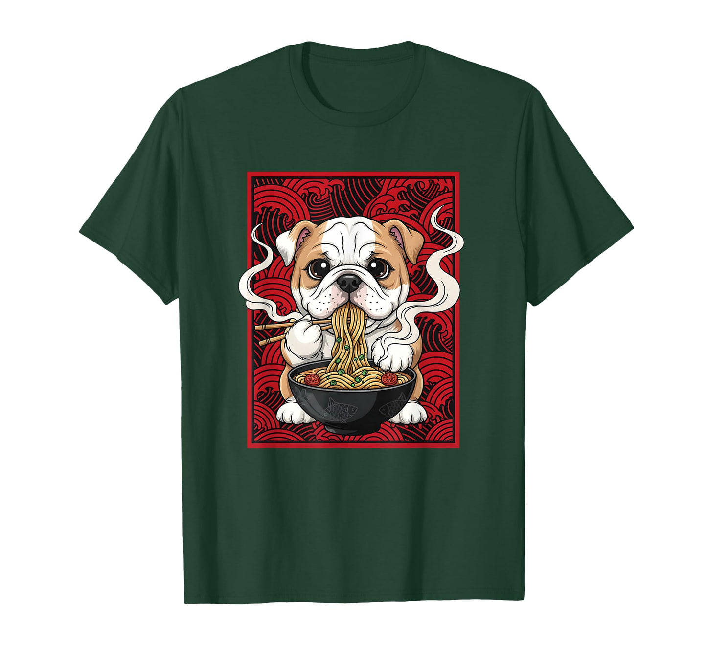 Bulldog Eating Ramen Noodle Anime Ramen Lovers T-Shirt