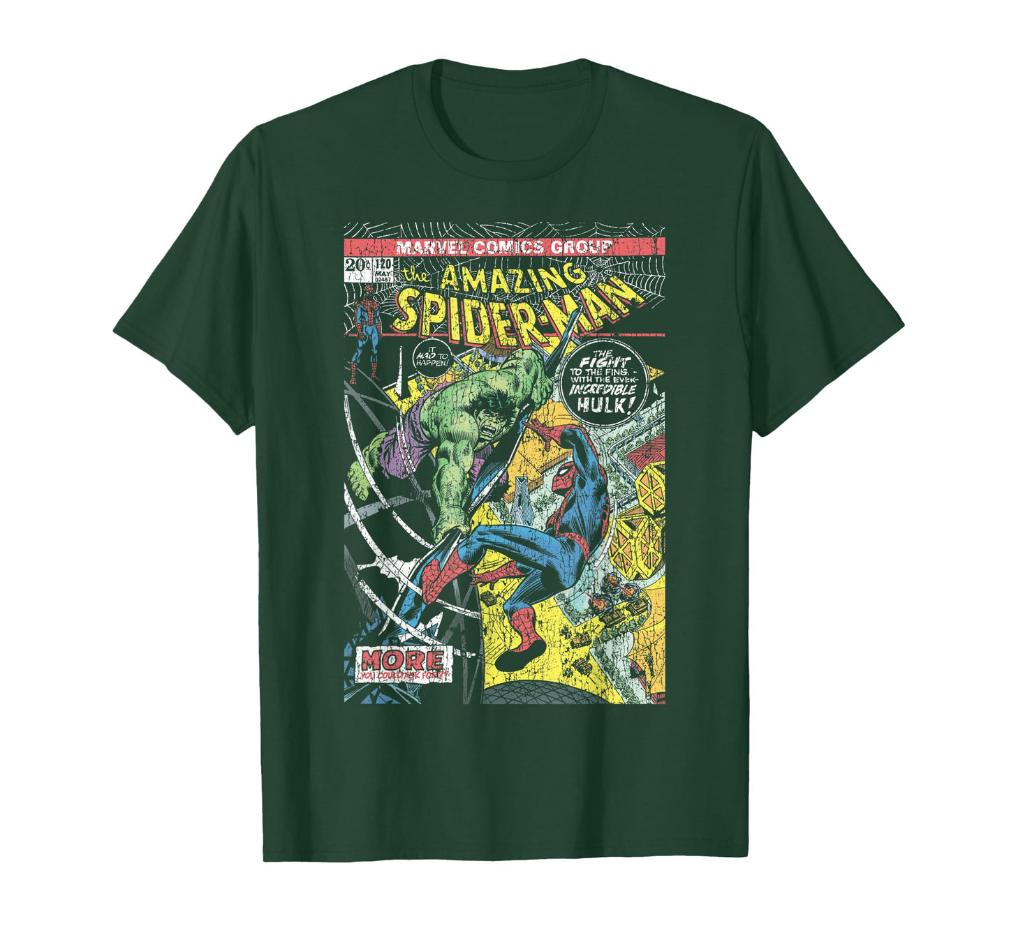 Marvel Comics Spider-Man and Hulk Retro Comic Book Cover T-Shirt