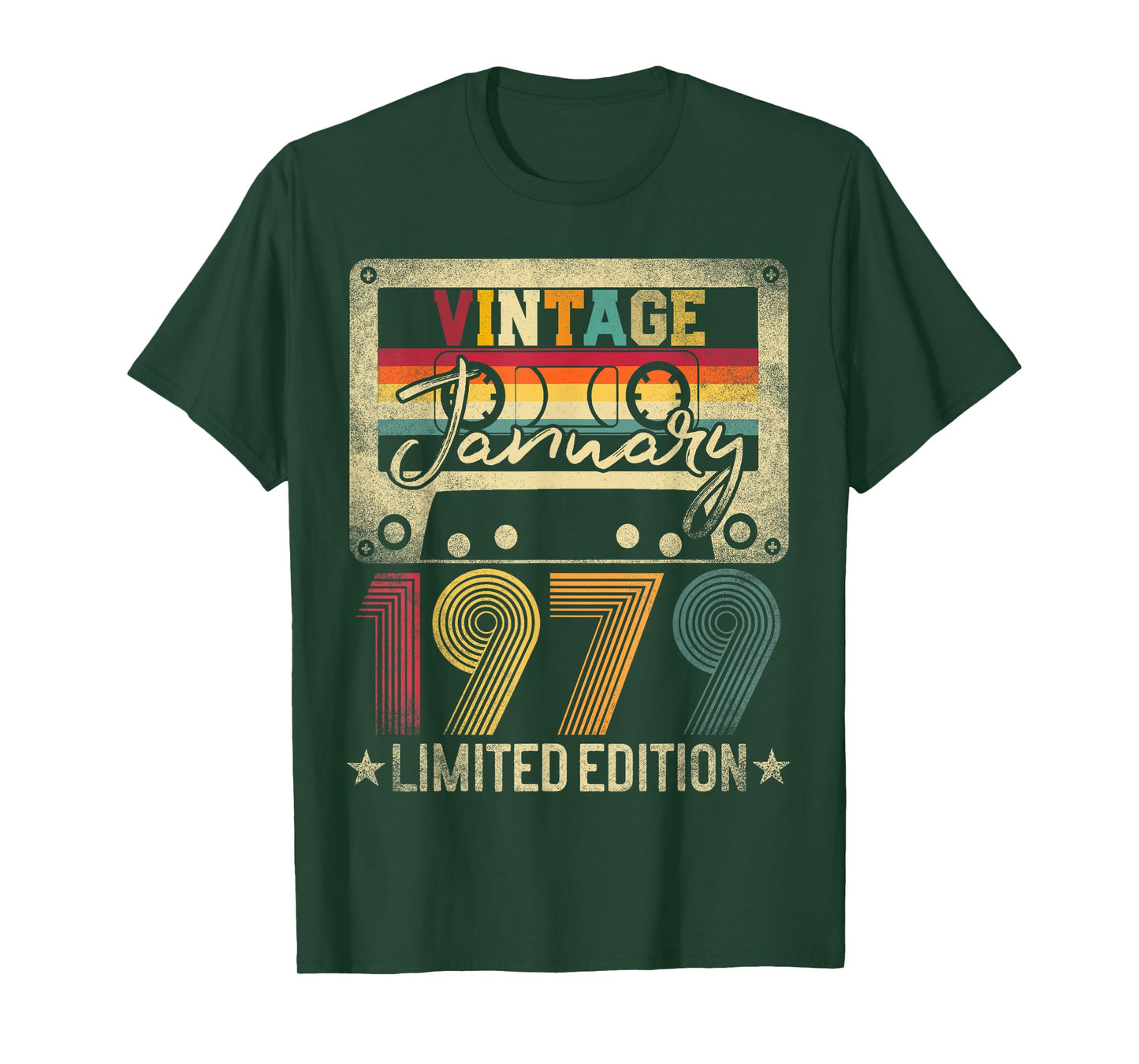 Vintage 1979 January 47 Years Old 47th Birthday Men Women T-Shirt