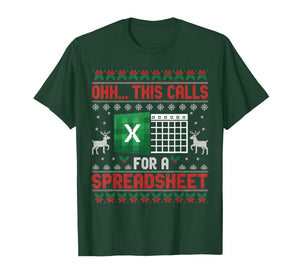 Oh This Calls for a Spreadsheet Christmas Sweater Excel T-Shirt