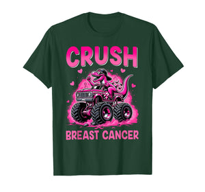 Crush Breast Cancer Awareness Monster Truck Toddler Boy Kids T-Shirt