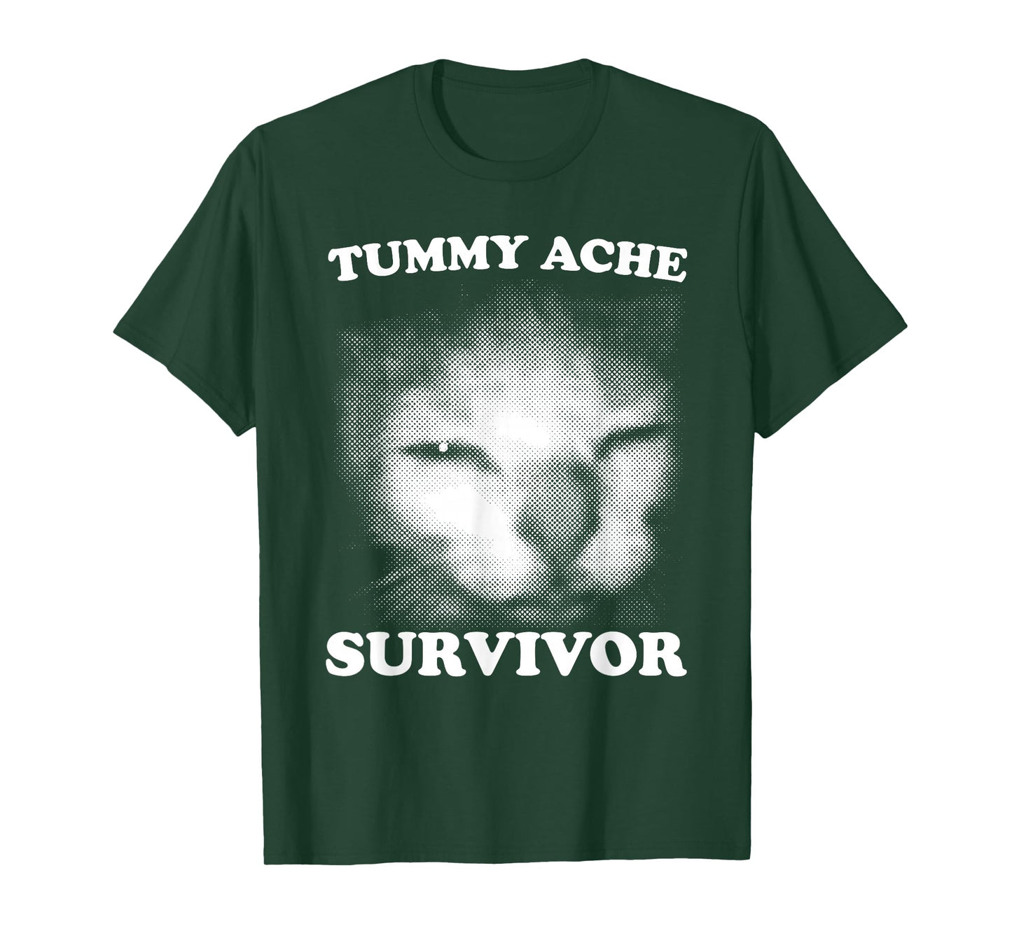 I Survived Today's Tummy Ache Survivor Funny Cat Meme T-Shirt