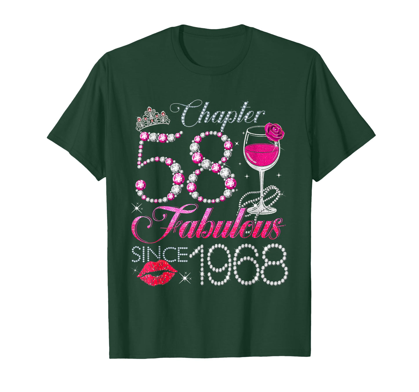 Chapter 58 Fabulous Since 1968 58th Birthday Queen Diamond T-Shirt