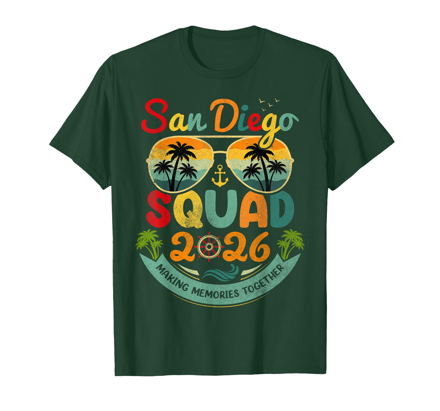 San Diego Squad 2026 Tropical Beach Vacation Vintage Group T-Shirt