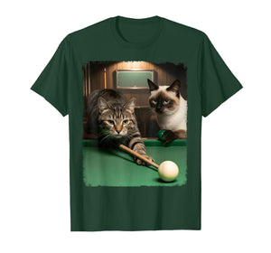 Funny Cats Kitten Pool Game Billiard Lover Art Design T-Shirt