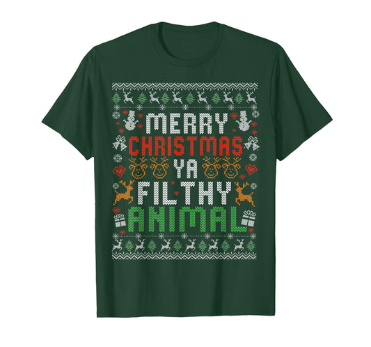 Merry Christmas Animal Filthy Ya Xmas Pajama Shirt Men Women T-Shirt