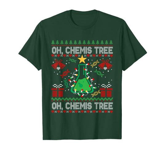 Ugly Oh Chemistree Christmas Chemistry Teacher Science Xmas T-Shirt