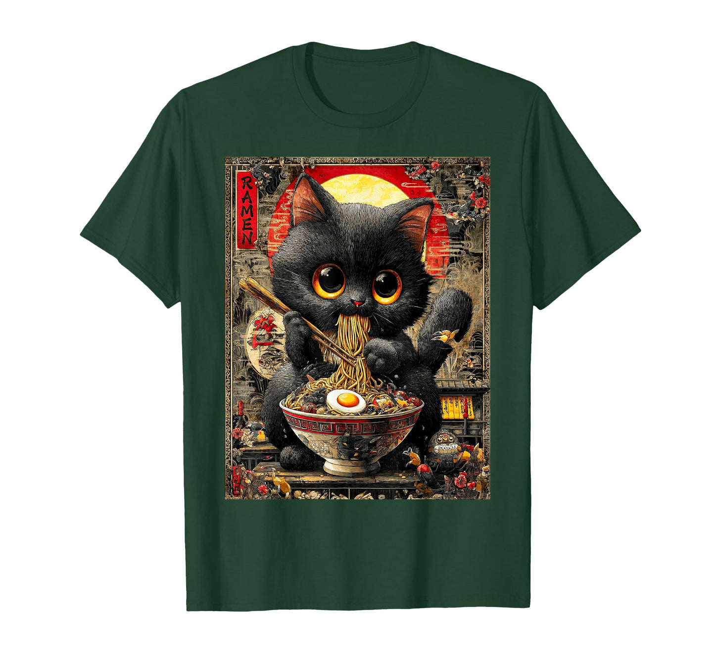 Funny Ramen Cat Noodle Lovers Anime Otaku T-Shirt