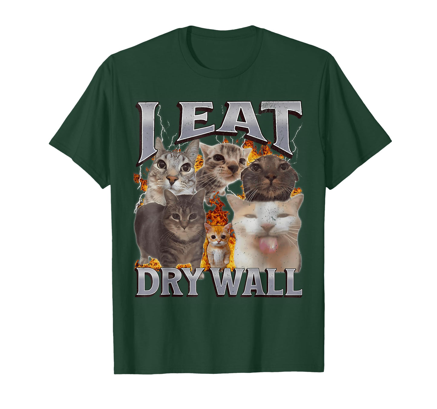 I Eat Drywall Funny Cat Meme Bootleg Graphic Men Women T-Shirt