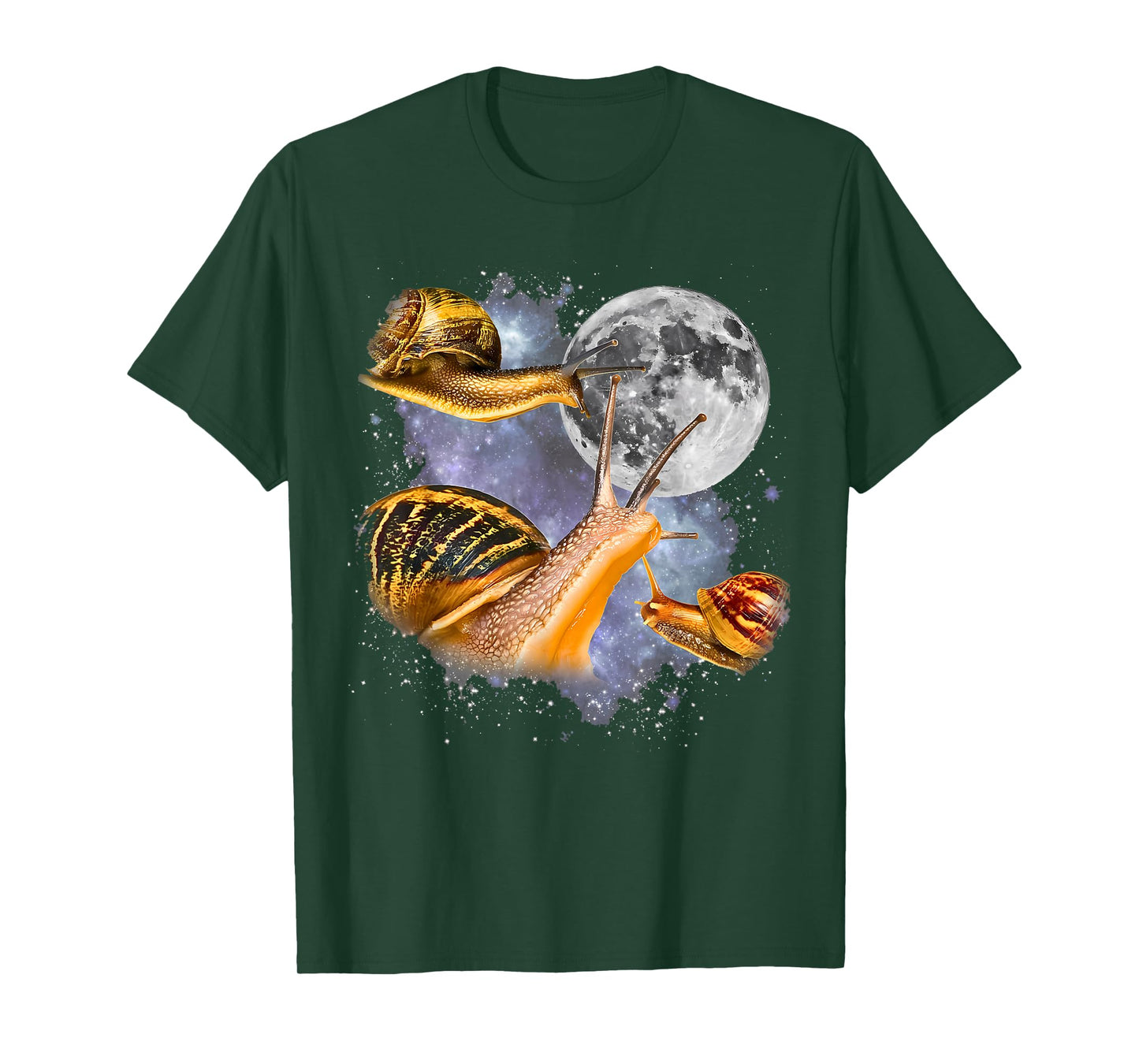 Vintage 90s Three Snail Howling at The Moon Animal Lovers T-Shirt
