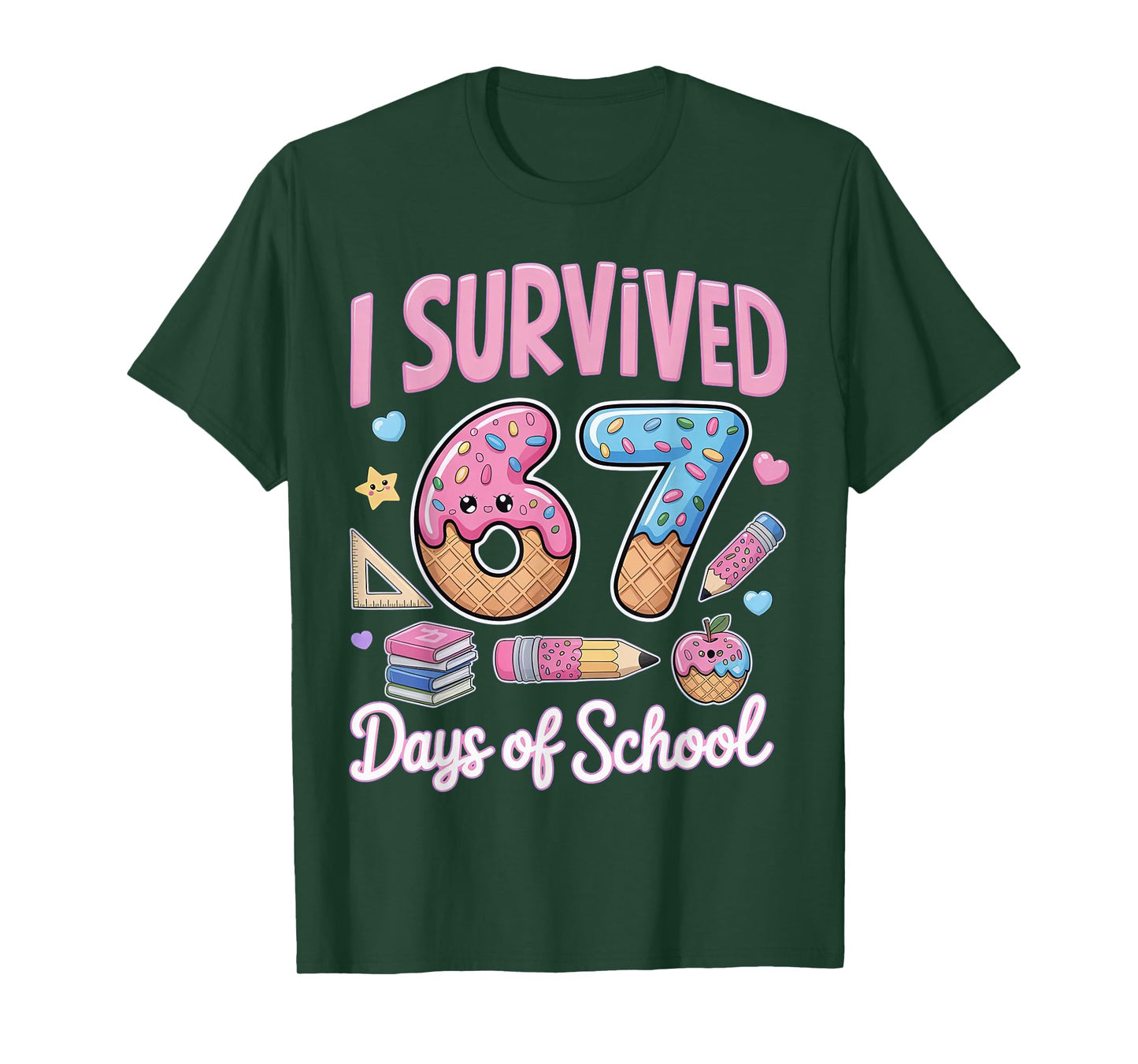 I Survived 67 Days of School Teachers Students T-Shirt