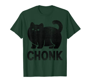 Chonk Cat Funny Meme Design for Fat Cat Lovers Black Print T-Shirt