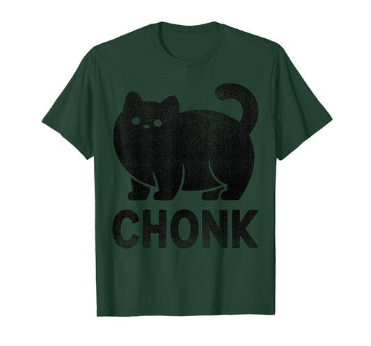 Chonk Cat Funny Meme Design for Fat Cat Lovers Black Print T-Shirt
