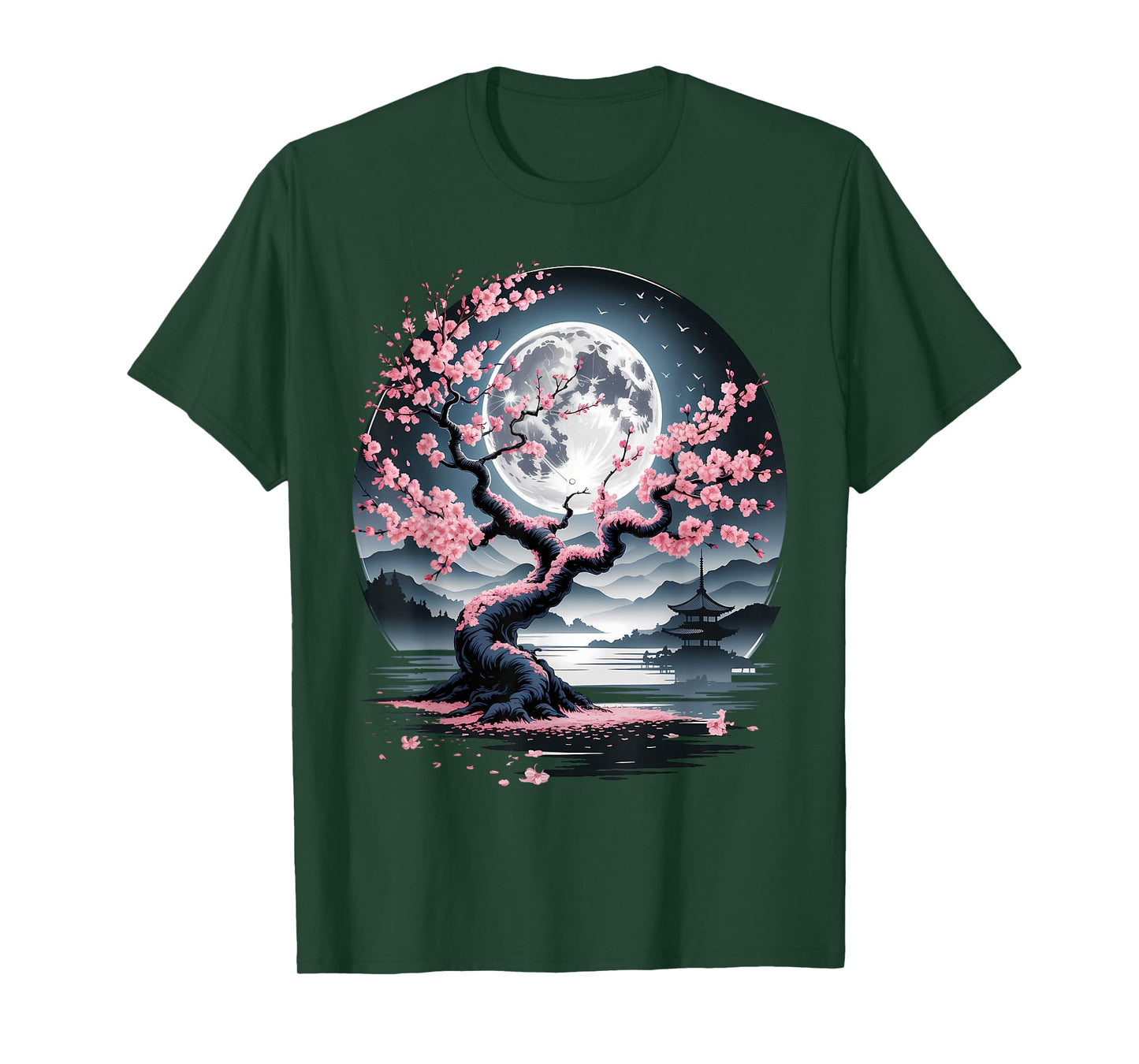 Traditional Japanese Sakura Garden Landscape Cherry Blossom T-Shirt