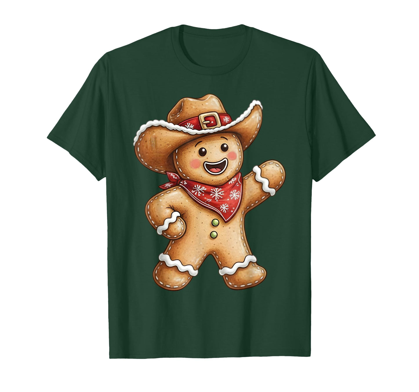 Gingerbread Man Cowboy Howdy Christmas Western Xmas Holiday T-Shirt
