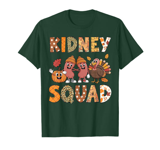 Kidney Squad Turkey Pumpkin Dialysis Nurse Thanksgiving T-Shirt