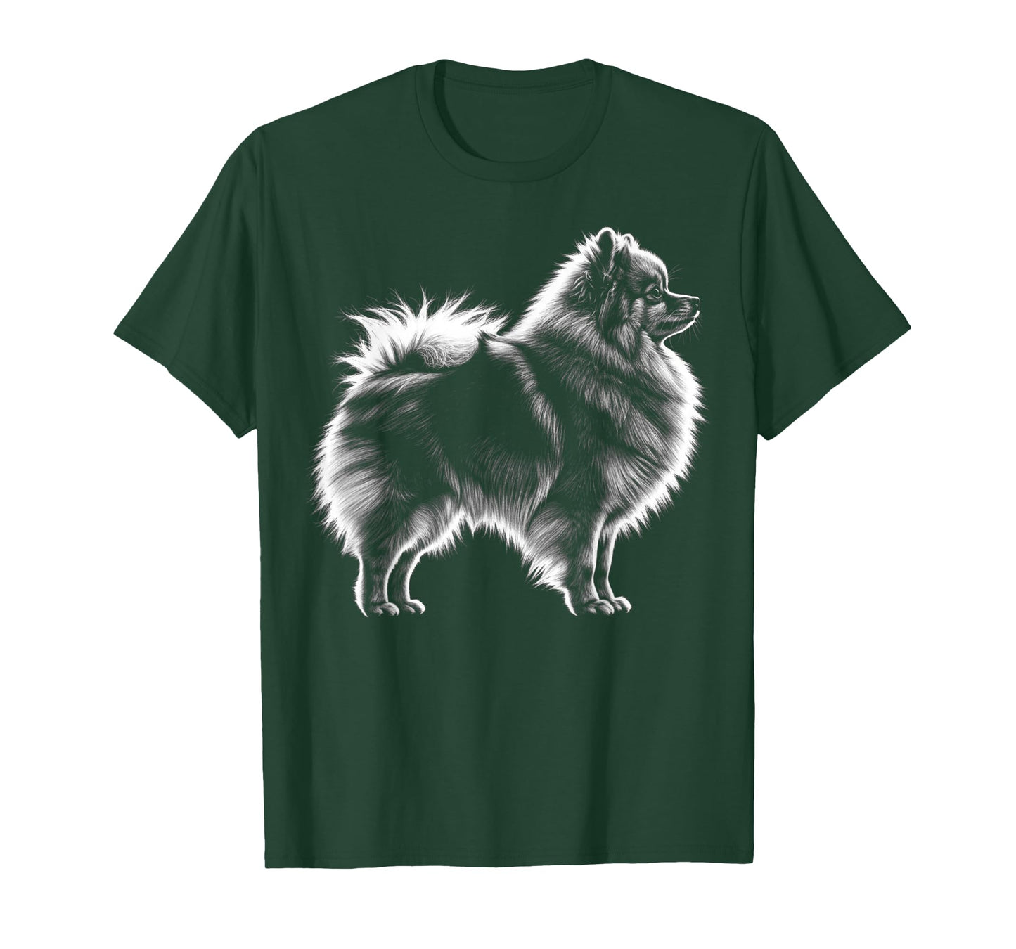 Retro Pomeranian Silhouette Cute Pomeranian Funny Dog Owner T-Shirt